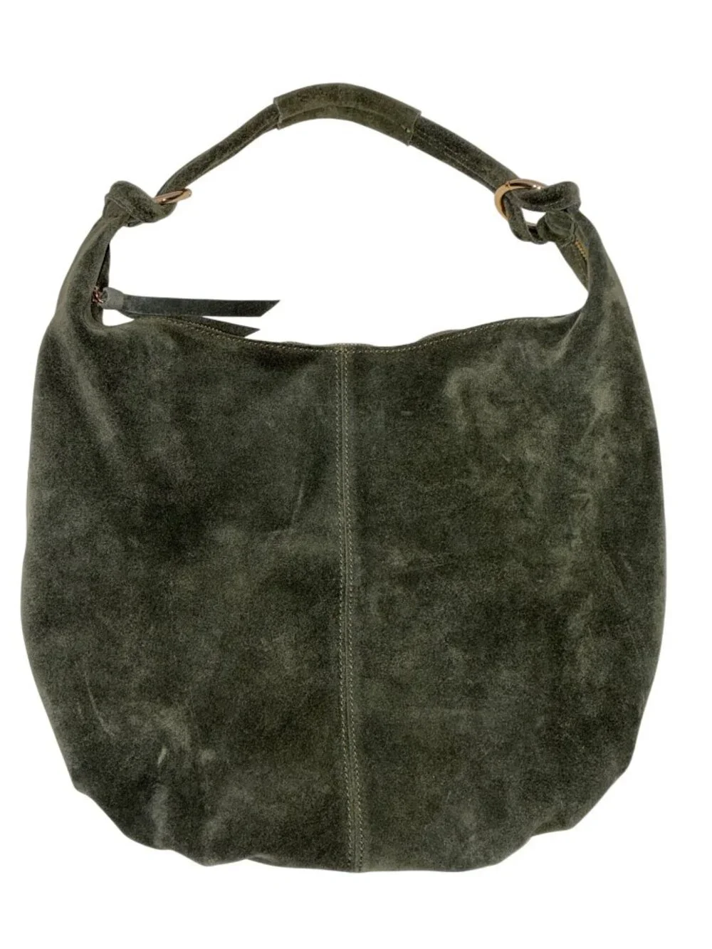 Marlon Forest Green Suede Hobo Shoulder Bag Genuine Leather Made In Italy luxury